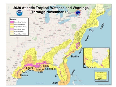 Coastal storm surge event