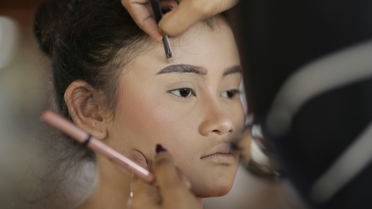 People of different ages and price tags representing makeup cost and style