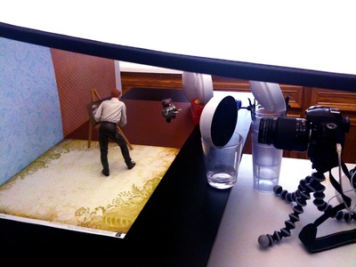 Pushing a box across the floor