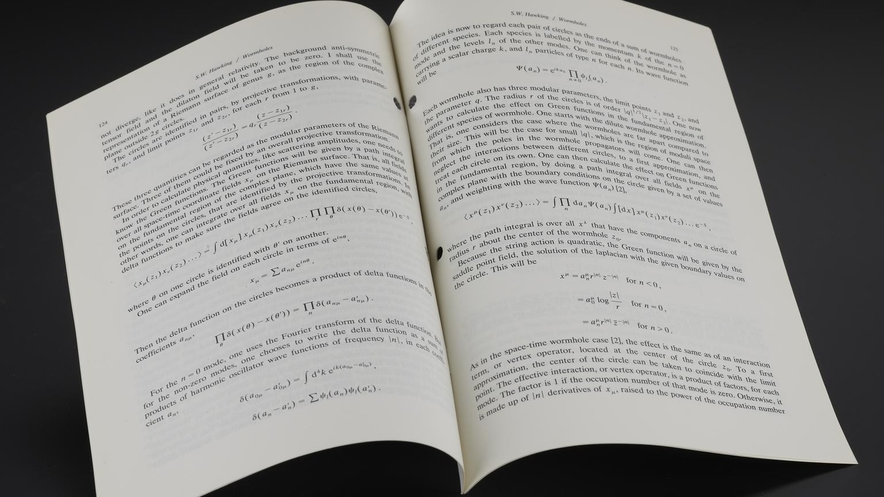 Spacetime diagram and wormhole illustration showing curved geometry of general relativity