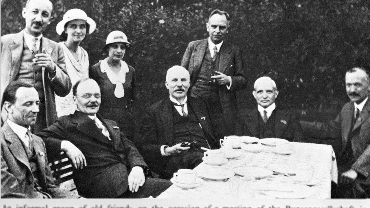 James Chadwick and neutron discovery illustration