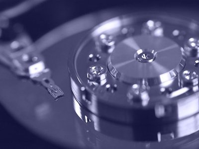 Spinning hard drive platter