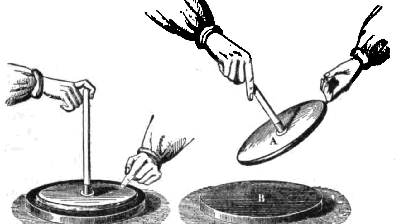 Diagram comparing static friction threshold and kinetic friction for a sliding block; includes a force vs displacement graph showing the peak static value and lower steady kinetic level.