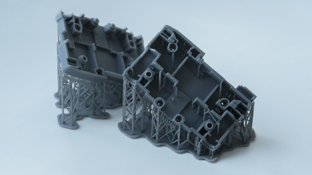 Complex 3D-printed lattice bracket showing internal geometry