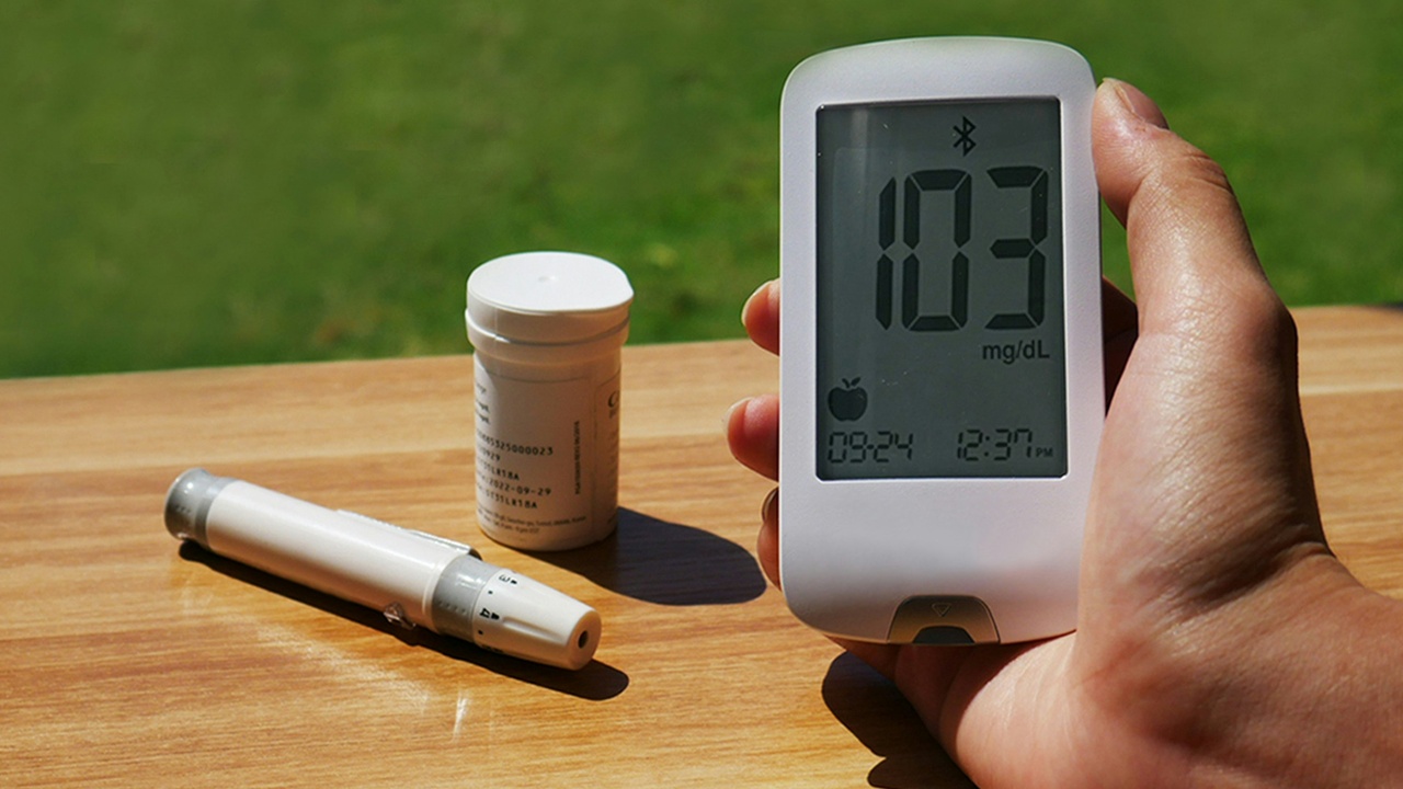 Medication bottles, healthy foods and exercise for blood pressure management