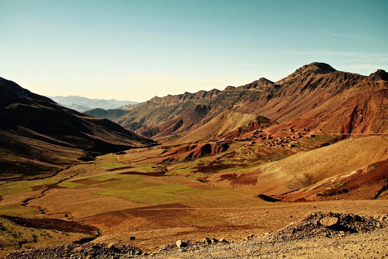 Stunning view of Atlas Mountains showcasing nature, geology, and serenity in Morocco.