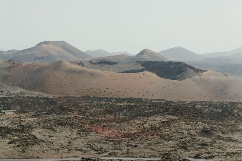Breathtaking view of Lanzarote's volcanic scenery in Timanfaya National Park.