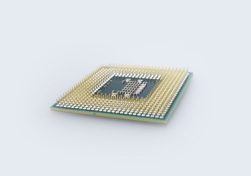 Detailed view of a computer processor. Ideal for technology themes.